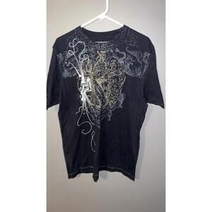 Vintage Pronto Uomo T Shirt Large Mens Y2K Eagle Sword Grunge Skater Gothic Tee